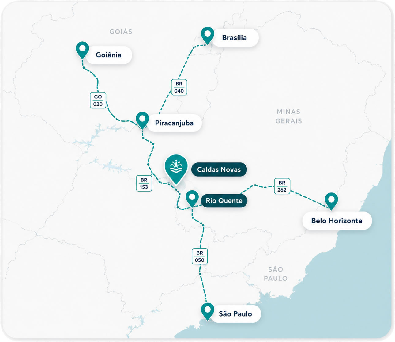 Mapa de Localização Caldas Novas e Região